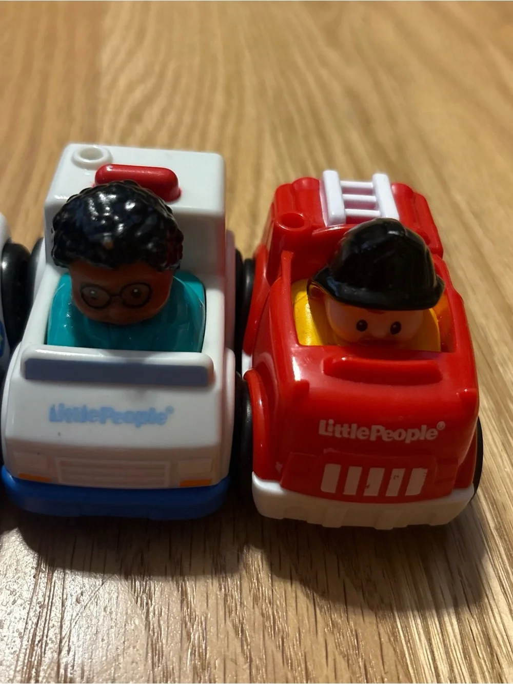 Fisher Price Little People Wheelies Bundle Lot Police Ambulance Firefighter